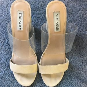 Steve Madden clear/nude heels